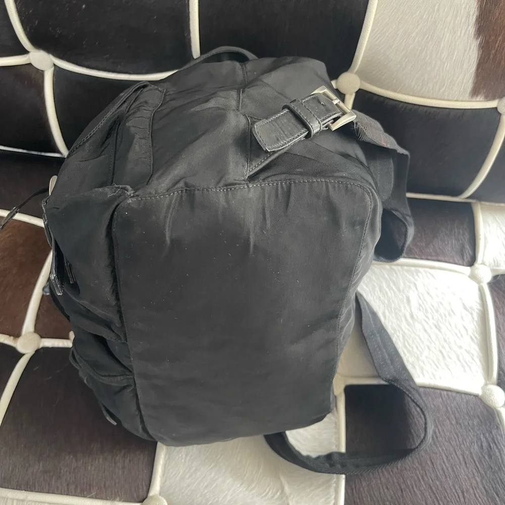 Authentic Prada Nylon Leather Backpack Black